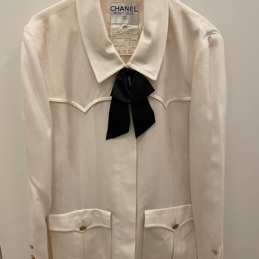 Chanel classic black ribbon jacket